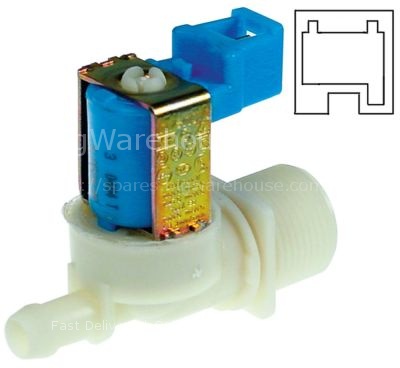 Solenoid valve single straight 230VAC inlet 3/4" outlet 11,5mm D