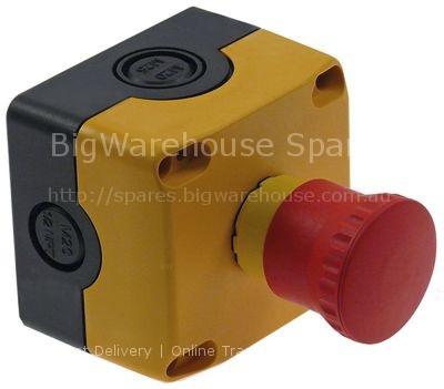 Emergency stop switch wall-mounted version NC 2-pole L 80mm W 72
