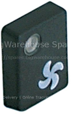 Push button L 25mm W 19,5mm black ventilation