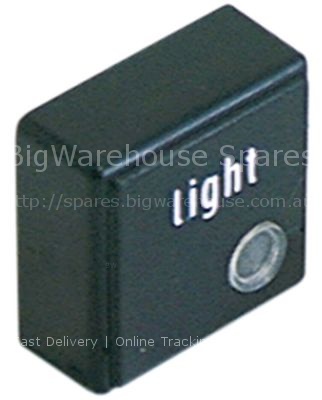 Push button size 23x23mm black light with lens