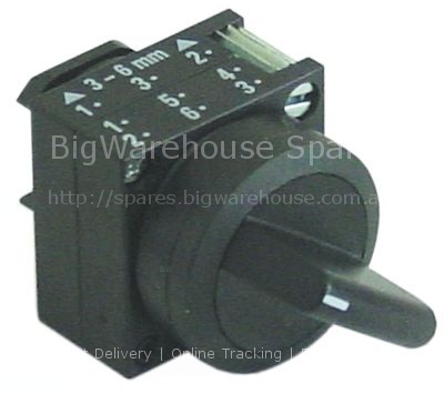 Rotary selector mounting measurements ø22mm black latching seque