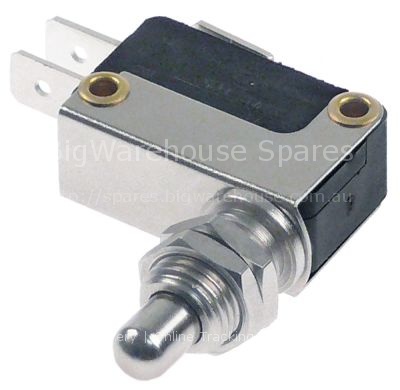Microswitch with plunger thread M10x1 thread L 12mm 250V 16A 1CO