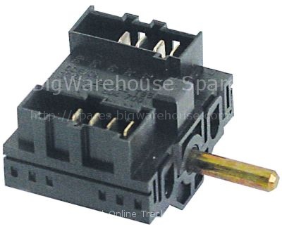 Cam switch 4 operating positions shaft ø 6x4.6mm connection male