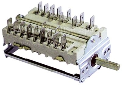 Cam switch 6 operating positions selection/ program shaft ø 6x4.