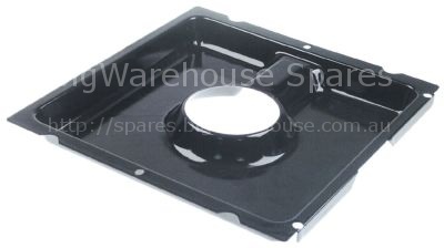 Spillage tray L 345mm W 360mm H 38mm ø 105mm PTFE coated steel
