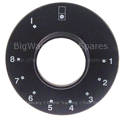 Bezel thermostat 1-8 for front hob