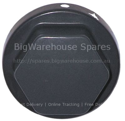 Knob gas tap with ignition flame ø 70mm shaft ø 8x6.5mm shaft fl