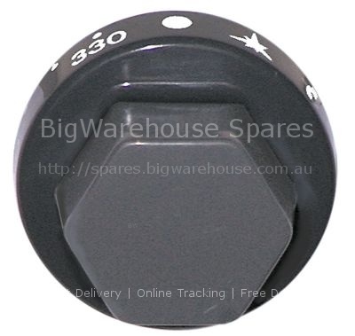 Knob gas thermostat t.max. 330°C temperature range 120-330°C ø 5