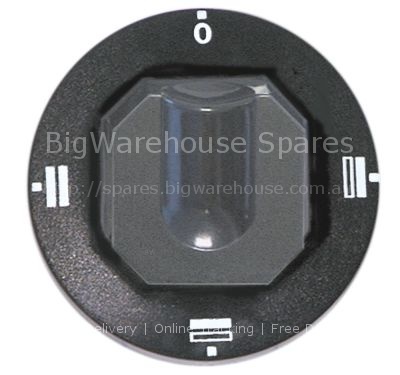 Knob oven TH/BH/TH+BH ø 70mm shaft ø 6x4.6mm shaft flat upper bl