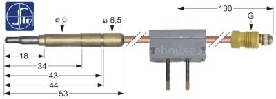 Thermocouple SIT with interrupter M9x1 L 320mm plug connection ø