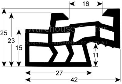Tray rack trolley gasket profile 4140 L 517mm Qty 1