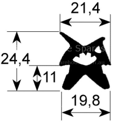 Door seal profile 2420 W 330mm L 410mm external size Qty 1
