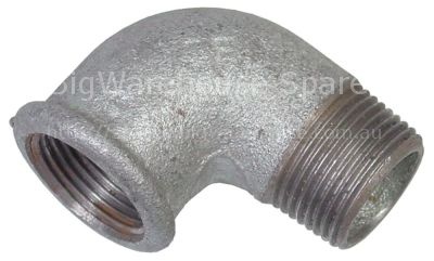 Angle piece thread 3/4" ET - 3/4" IT zinc-coated cast iron