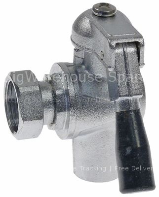 Outlet tap nickel-plated brass angled W 46mm H 40mm thread 3/4"