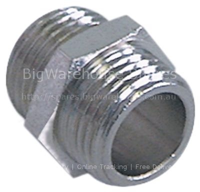Double nipple nickel-plated brass thread 1/2" - 1/2" Qty 1 pcs