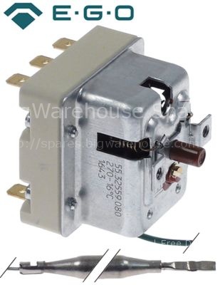 Safety thermostat switch-off temp. 270°C 3-pole 3NC 16A probe ø
