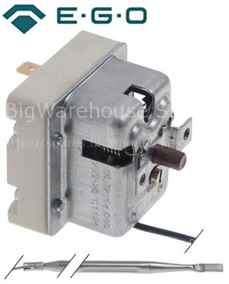 Safety thermostat switch-off temp. 299°C 1-pole 20A probe ø 4mm