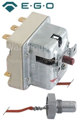 Safety thermostat switch-off temp. 135°C 3-pole 0,5A probe ø 11m