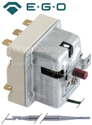 Safety thermostat switch-off temp. 365°C 3-pole 20A probe ø 4mm