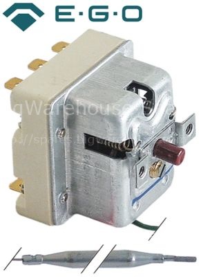 Safety thermostat switch-off temp. 240°C 3-pole 20A probe ø 6mm