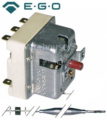 Safety thermostat switch-off temp. 140°C 3-pole 20A probe ø 6mm