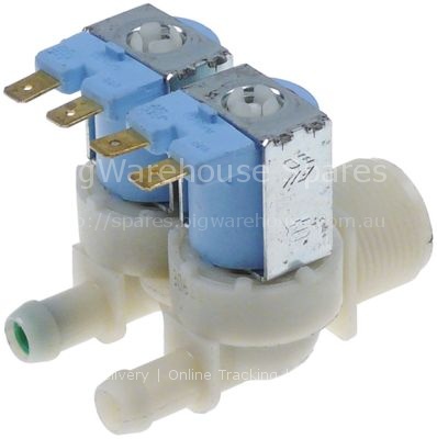 Solenoid valve double straight 220-240VAC inlet 3/4" input 10l/m