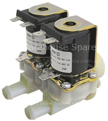 Solenoid valve double straight 230VAC inlet 3/4" outlet 11,5mm D