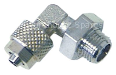 Screw pipe fitting angled nickel-plated brass thread 1/4" hose ø
