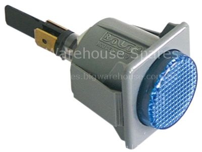 Indicator light mounting measurements 28.5x28.5mm 230V blue