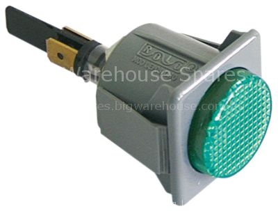 Indicator light mounting measurements 28.5x28.5mm 230V green