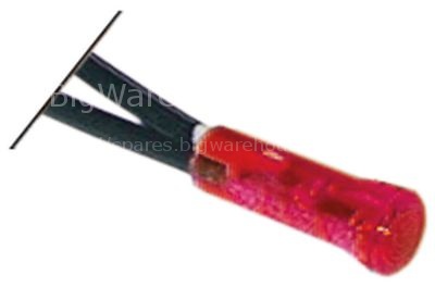 Indicator light ø 6mm 230V red cable length 400mm with series re
