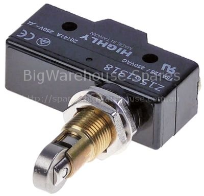 Microswitch with roller plunger 250V 20A 1CO connection screw L1