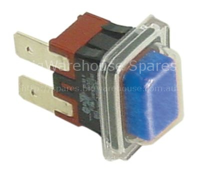 Push switch mounting measurements 19x13mm rectangular blue 1NO 2