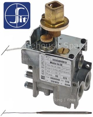 Gas thermostat type EUROSIT 80-320°C gas inlet 3/8" gas outlet 3