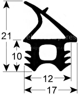 Door seal profile 2761 W 400mm L 440mm outer plug size suitable