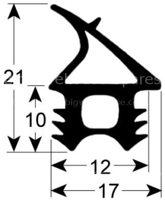 Door seal profile 2761 W 620mm L 780mm external size Qty 1 suita