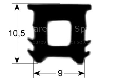 Door seal profile 2010 L 3000mm Qty 1