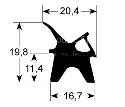 Door seal profile 2410 W 735mm L 830mm external size Qty 1