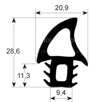 Door seal profile 2750 Qty supplied by meter