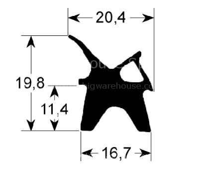 Door seal profile 2410 W 715mm L 880mm external size Qty 1