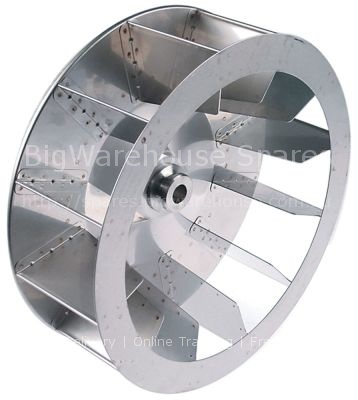 Fan wheel D1 ø 350mm H1 114mm blades 12 D2 ø 19,5mm D3 ø 23mm H2