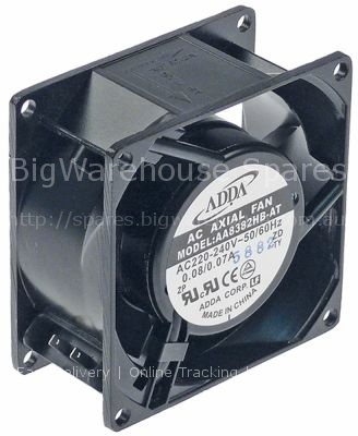 Axial fan L 80mm W 80mm H 38mm 230VAC 50/60Hz 14/13.5W bearing b