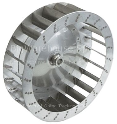 Fan wheel D1 ø 350mm H1 100mm blades 24 D2 ø 19,5mm D3 ø 23mm H2