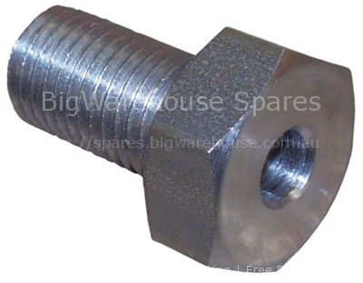 Hexagonal screw thread M12x1.5 L thread L 22mm bore ø 6,3mm WS 1