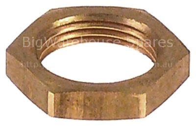 Nut thread M12x1.25 H 5mm WS 17 brass Qty 1 pcs