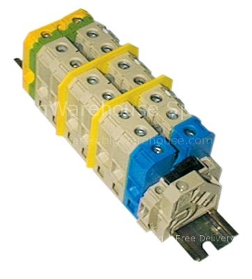 Rail-mounted terminal block 9-pole