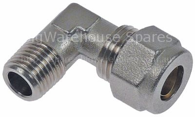 Hose connector SS angled thread 1/4" hose ø 10mm Qty 1 pcs