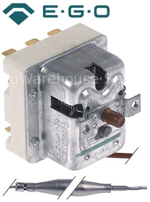 Safety thermostat switch-off temp. 160°C 3-pole 20A probe ø 6mm