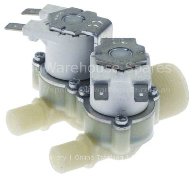 Solenoid valve double straight 230VAC inlet 3/4" outlet 1/4" inp