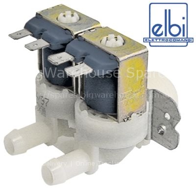 Solenoid valve double straight 230VAC inlet 3/4" outlet 11,5mm t